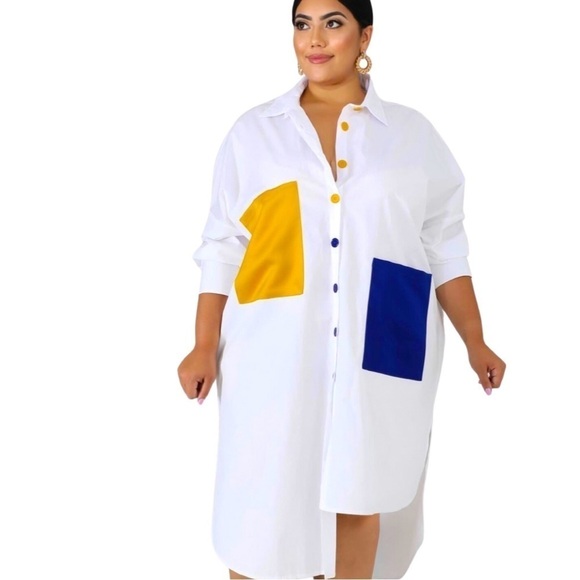 Dresses & Skirts - Plus Size Color Block Pocket Dress